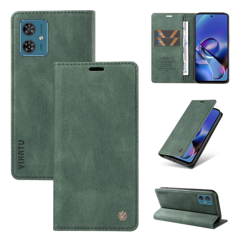 YIKATU YK-004 For Motorola Moto G54 5G Magnetic Case Flip Stand Skin-touch Feeling Leather Phone Cover