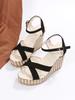 Wedge heel sandals summer new one-word buckle with muffin thick-soled buckle sandals