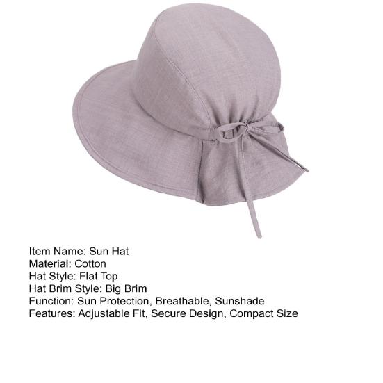 Bucket Hat Wide Brim Adjustable Fit Lace-up Fisherman Hat Foldable Travel Outdoor UV Blocking Windproof Sun