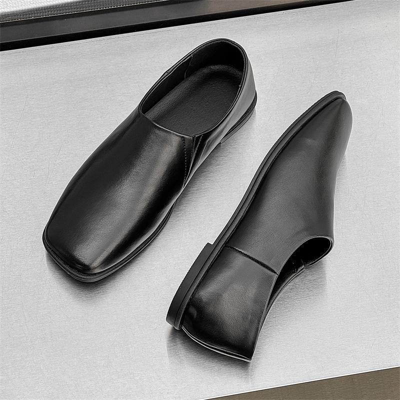Fashion New Spring Solid Men's Boat Footwear Fashion Leather Loafers Slip on Casual Shoes Business Man Lazy Shoes Elegantes Gents Shoes