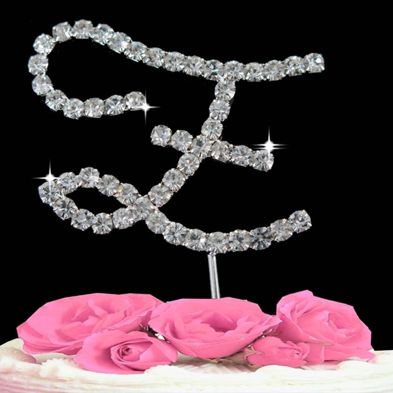 Rhinestone Crystal Letters Happy Birthday Cake Topper Words Cupcake Toppers Wedding Party Decoration