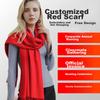 YUZHAOLIN Red Scarf, Customized Embroidered Logo, Chinese Red, Women's Winter Snake Year Red Scarf, Red Neck Warmer