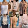 Trendy Shell Bow Pendant Necklaces for Women Starfish Imitation Pearl Starfish Necklaces Sweet Seaside Vacation Style Neck Jewel