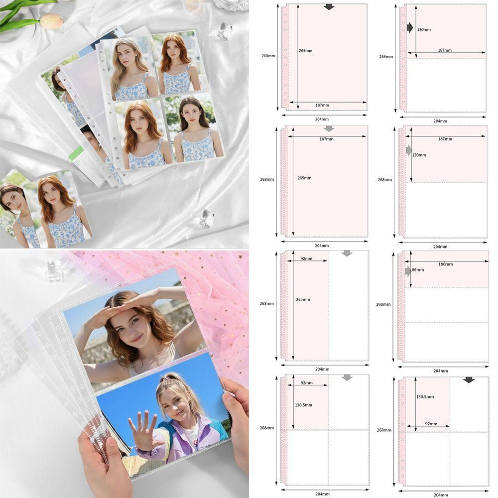 Pagine interne Raccoglitore per carte B5 Raccoglitore per fotocard Fogli PP Trasparente Senza Acidi Tasche Multiple Custodie Custodie per Album Fotografico