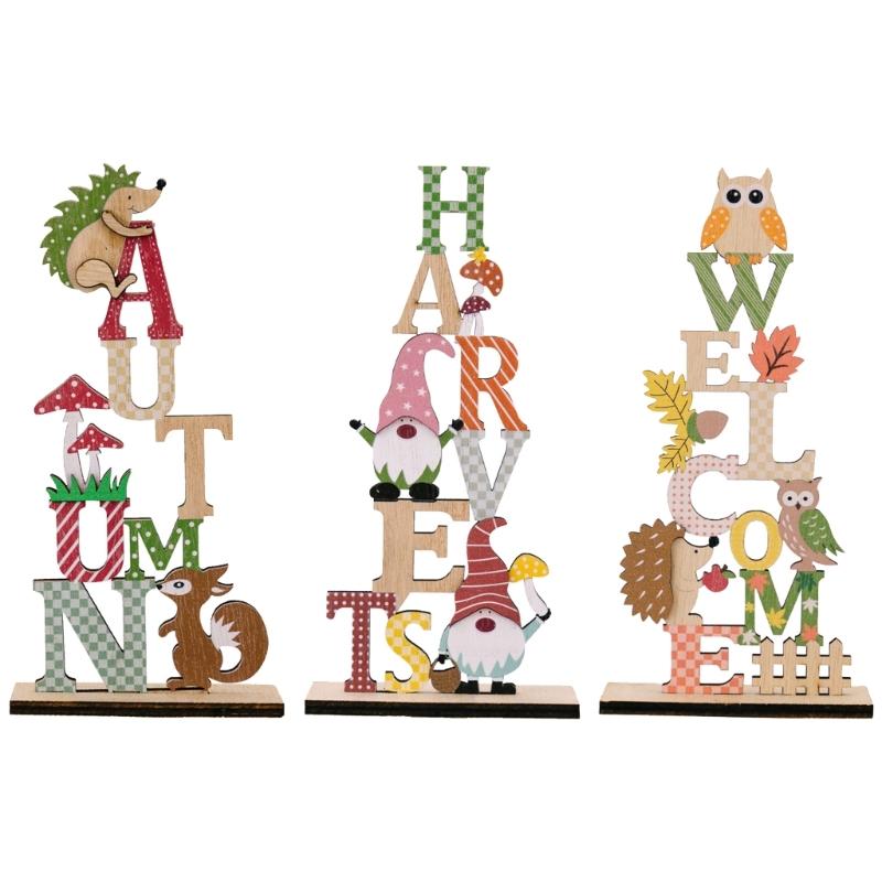 

Wood Autumn Signs for Thanksgiving Mantelpiece Embellishments for Autumn Home Garden Decors 1