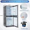 106L Energy-Saving Mini Fridge, 60L Fridge and 46L Freezing Machine, 7 Temperature Settings, Silver Color Door, Black Body, Led Lighting, Adjustable