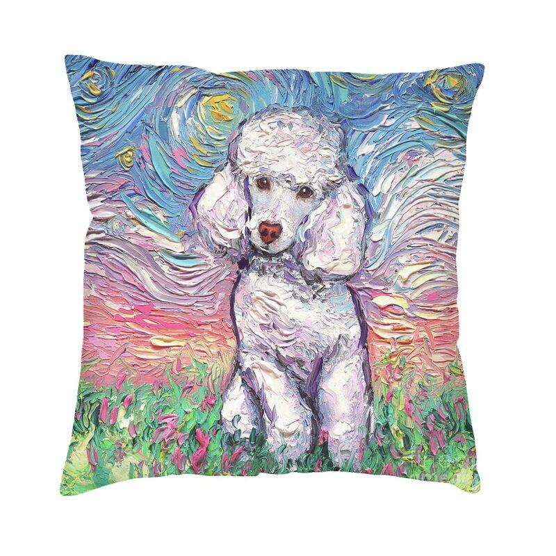 Husă de pernă cu grafică Pudel de lux 50*50 cm Poliester Pudel Dog Lover Husă de pernă pentru sufragerie Lenjerie de pat Canapea
