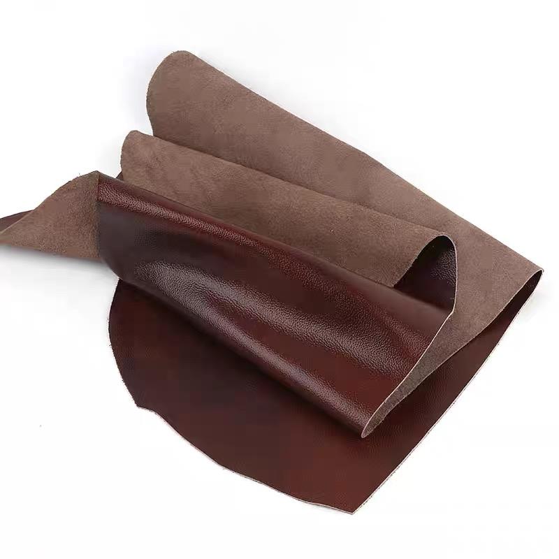 Brown Thin Cowhide Material 1.2mm Color Matching Leather Seat Sofa Cushion Dual Color Pure Leather Fabric Whole Sheet
