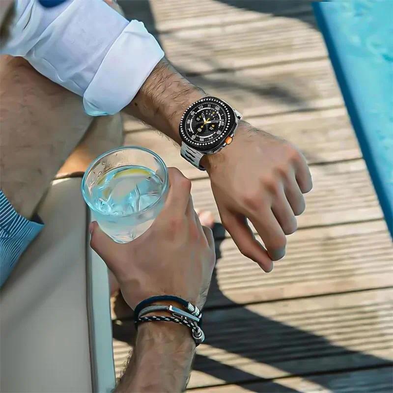 Diamant-Lünette für Samsung Galaxy Watch 8 Classic 46mm Schutzhülle Gehäuse für Galaxy Watch 8Classic PC Stoßfänger Ring Zubehör