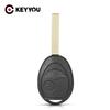 KEYYOU Fob For BMW Mini Cooper S R50 R53 Rover 75 For BMW Remote Car Key Shell Case Fob 2 Button Uncut Blade Replacement