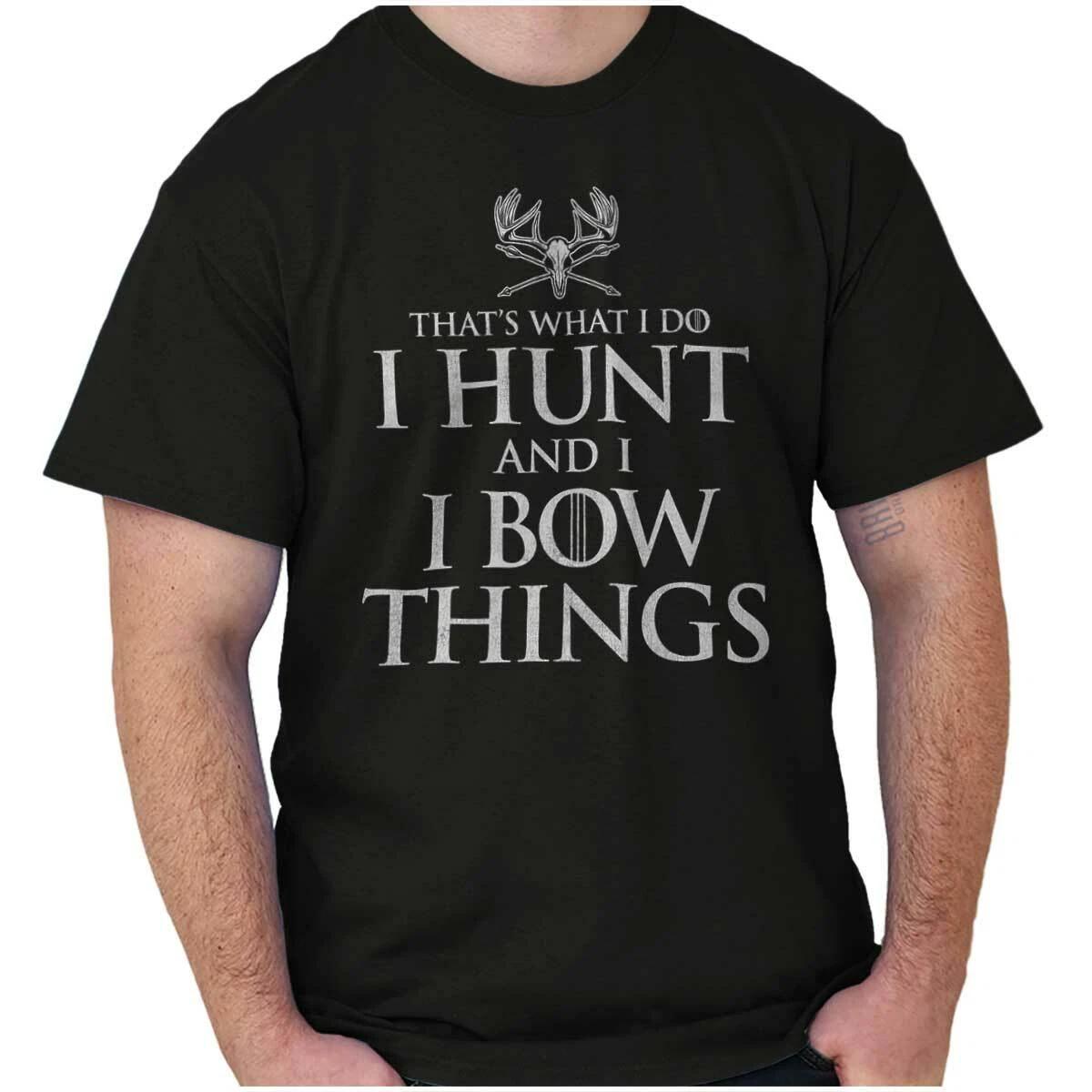 Funny Deer Hunting Hunt Bow Things TV Show Womens or Mens Crewneck T Shirt Tee M