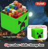 Magnetic Construction Blocks Plaything Storage Box Set Can Hold Figures Magnet Cube Pixel Style Model Baseplate Toys Kids Best Present