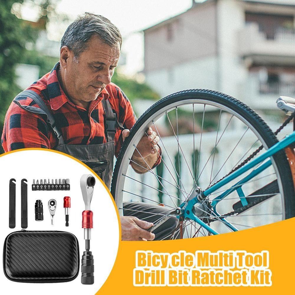 Batch Heads Reversible Ratchet Wrench Tire Pry Bars Bicycle Repair Tool Kit  Bicycle Maintenance