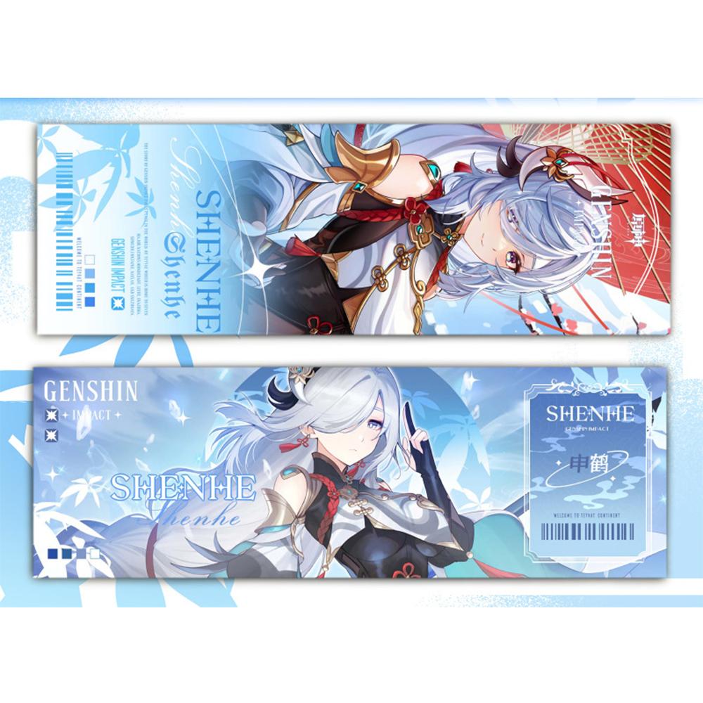 Genshin Impact Collection Karty Hry Záložka Furina Neuvillette Wriothesley Laser Oboustranná vstupenka Anime Tarotová karta Dárek