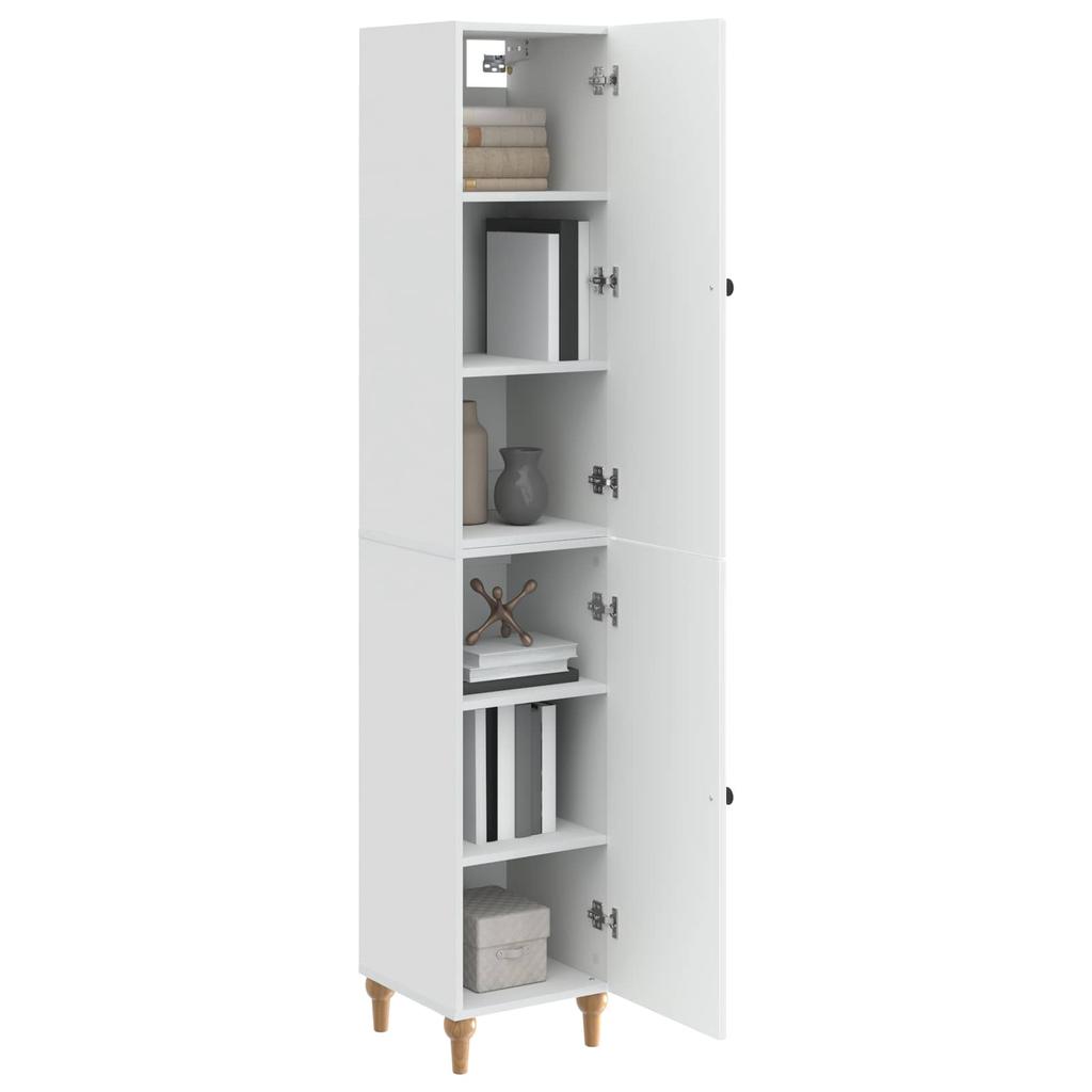 Cabinet Set 2 pcs High Gloss White Particleboard