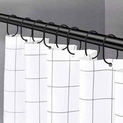 10Pcs Bathroom Shower Curtain Rings Metal Shower Hooks Tightly Closed Anti-Drop Smooth Gliding Curtain Rings