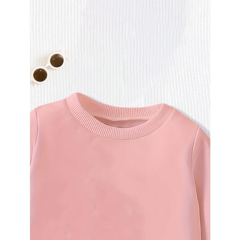 Kids K-POP Fan Graphic Crewneck Sweatshirt, Korean Pop Heart Sign Print Casual Autumn Winter Top