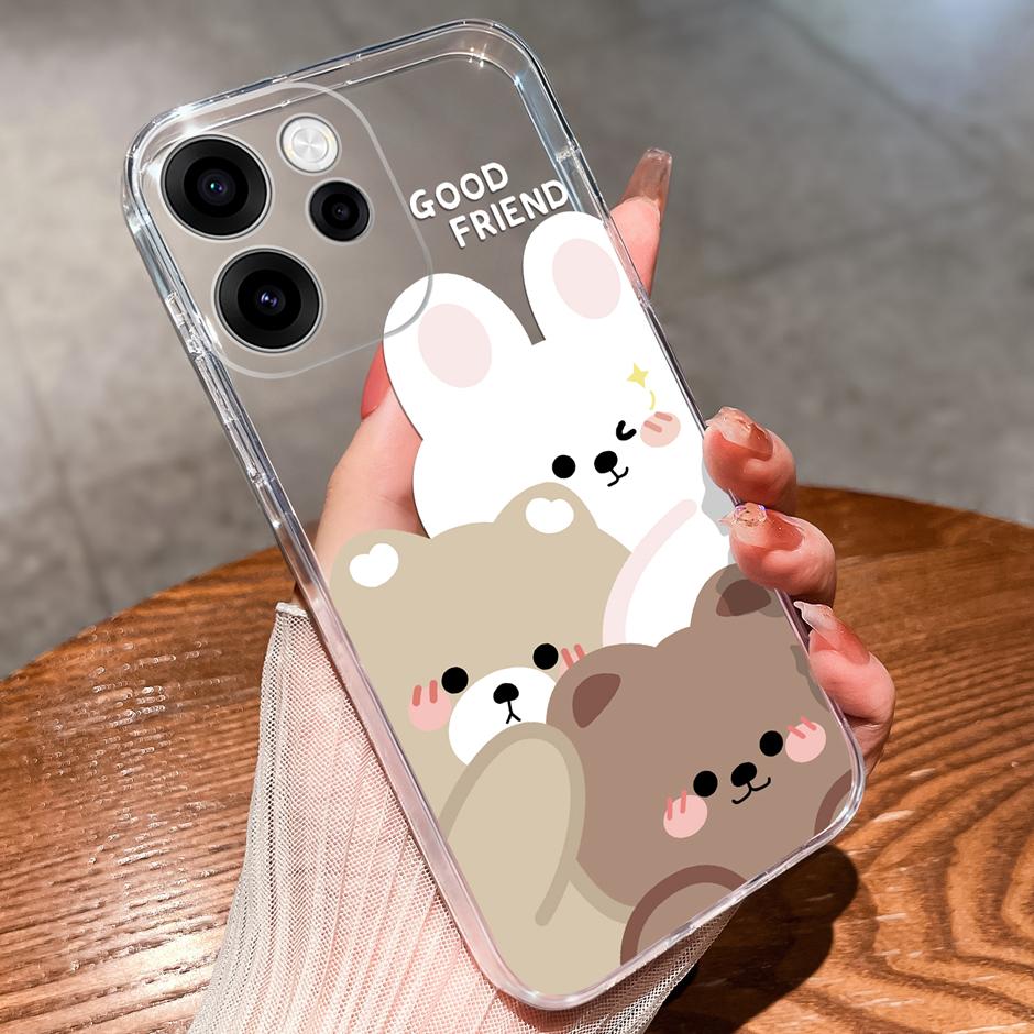 Cases For OPPO Reno15 15F 15Pro Cute Girl Love Heart Lightweight Simplicity Soft Transparent Housing For Reno 15F 15 Pro Capa