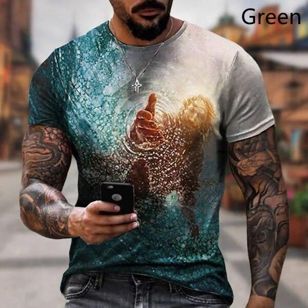 God! The Cross Fashion 3D T-shirt About Jesus Love Everone Christian Men's T-shirt Plus Size