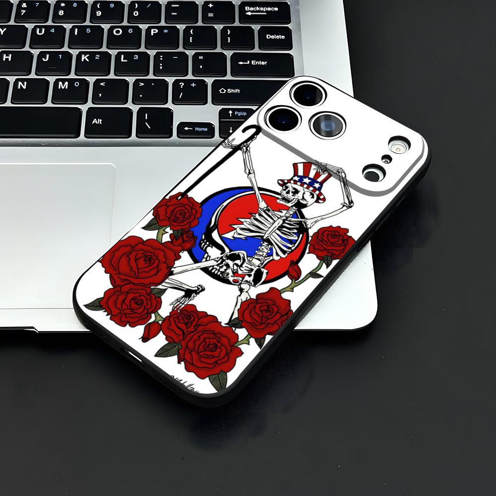 

Hot Rock Band G-Grateful D-Dead Phone Case For IPhone 17 Air 16 E Pro Max 15 14 13 Mini 12 Pro 11 Max Plus Black Soft Shell iPhone 16 Pro