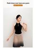 Women's Nylon Elastic Dance Vest - Stand-up Collar, Large Mesh Back with Buckle Leotard.