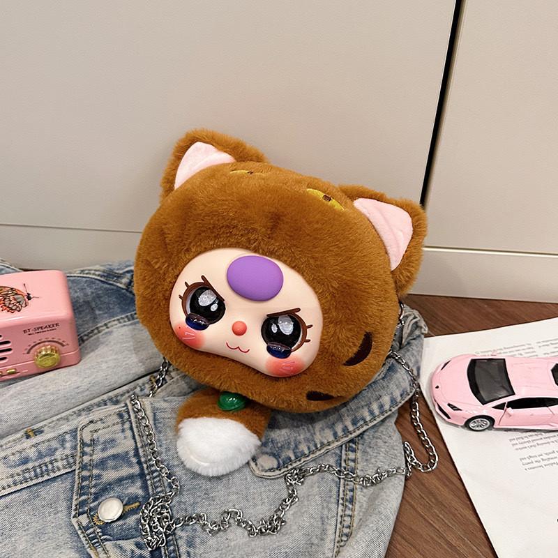 Baby Cat Three Themed Plush Shoulder Bag Outdoor Crossbody Bag Handbag Cute