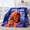 1pc Johnny Halliday the King of French Rock blanket, al season lightweigh Poster blanket home office outdoor nap multifunc Poster blanketional blanket