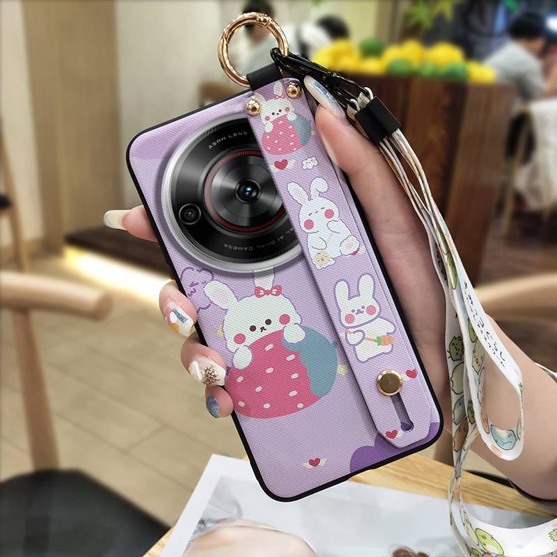 Cute Durable Phone Case For ZTE Blade A75 5G/Nubia Focus 5G/Calf 5G Cartoon Anti-knock Soft Case Ring Protective Lanyard