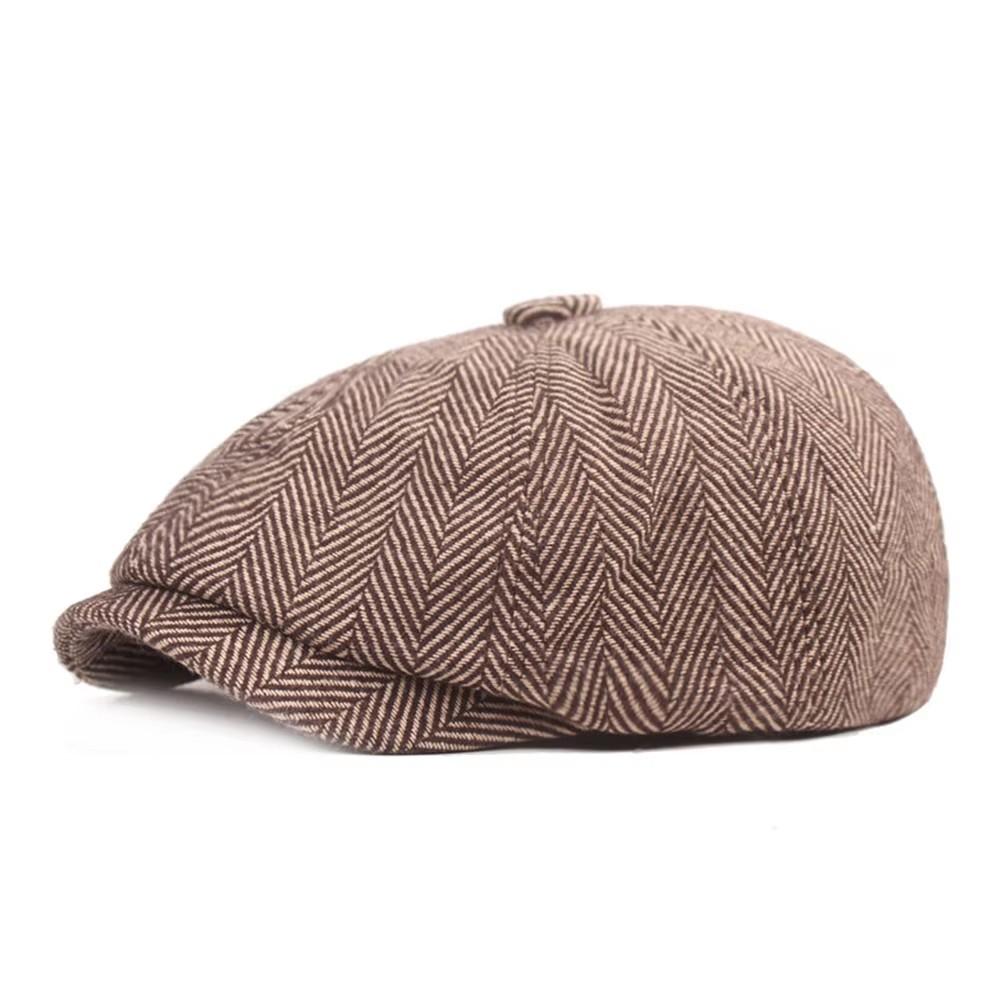 Herbst Winter Unisex Tweed Newsboy Barett Peaky Blinders Stil Golf Fahren Tägliches Tragen Bequem Knochenmütze