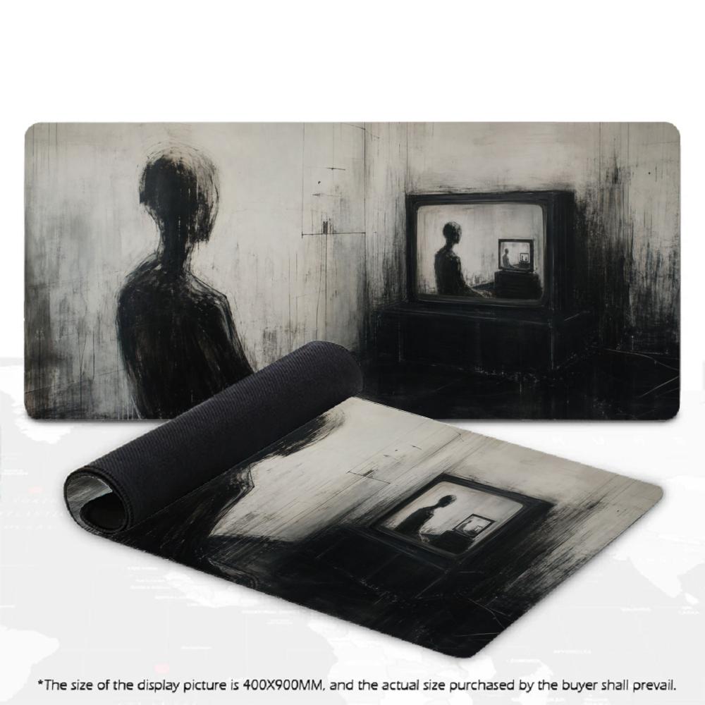Grim Reaper Dark Gothic Sketch Art XXL Desk Pad Non-Slip Rubber Gaming Mouse Mat Keyboard Mausepad Desktop Computer Accessories