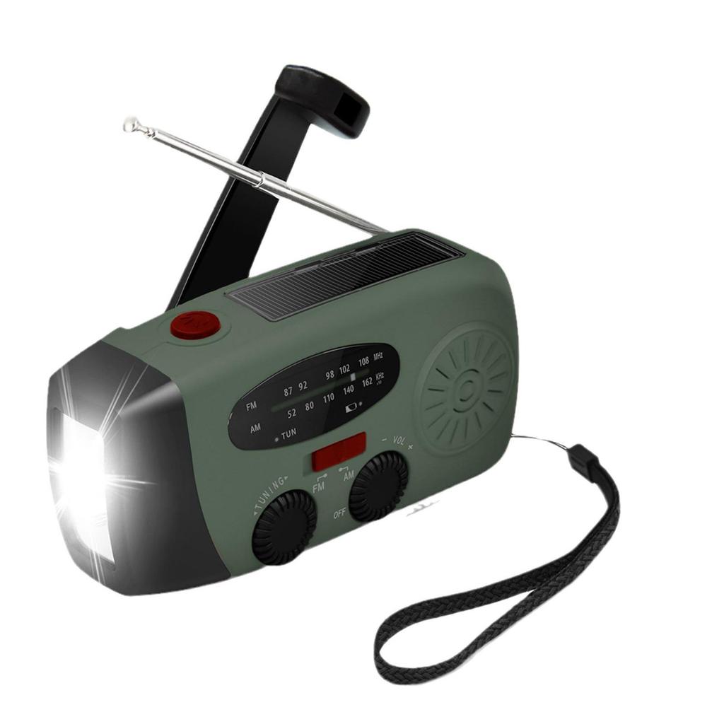 Portable Solar Hand-Crank Emergency Power Generator with LED & Multi-Band Radio