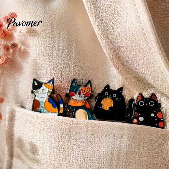 Cat Hat Badge Cartoon Alloy Brooch Pin, Mini Enamel Animal Shape Ornament Clothing Jewelry Accessory for Women Men Decoration Pin