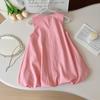 New Summer Korean Style Girls' Sleeveless Bow Flower Bud Skirt Dress