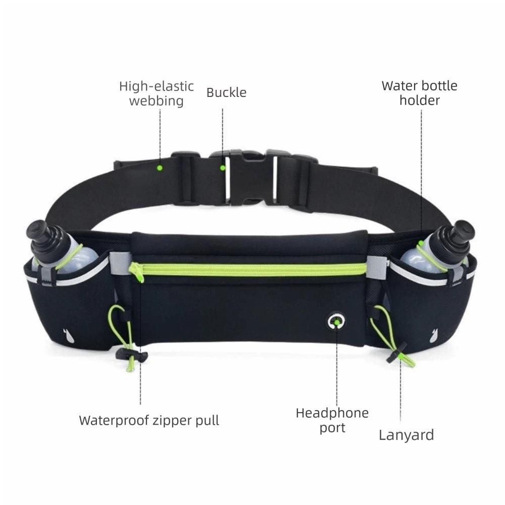 Fits 7 Inches Phones Running Waist Pack Dual Pocket Sports Fanny Pack Portable Running Belt  Hiking