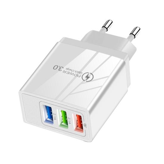 PD36W QC3.0 Mini 3 Ports Quick Charger Adapter US/EU/UK Plug for Home/Office