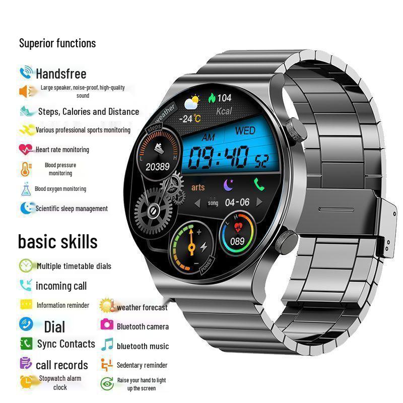 Huqiangbei GT4 Smartwatch 2025: Black Technology, Health & Sports, Bluetooth Call, Multifunctional