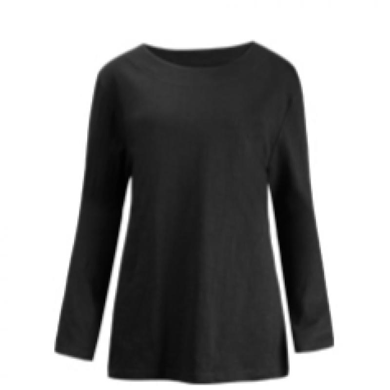 Shop   Women Simple Slab Round Neck Long Sleeve T shirT Dai Wsh 1001 whiTe