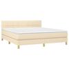 3133730 vidaXL Sommier tapissier avec matelas et LED Crème 160x200 cm Tissu
