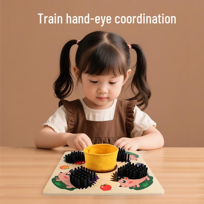 Wooden Hedgehog Puzzle for Kids: Fine Motor Skills & Sensory Training Toy