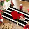 1PC Valentine'S Day Heart Placemats,Stripes Design, Hand Wash Only, for Dining & Kitchen Decor