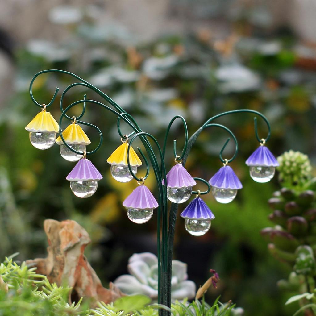 Decorative Garden Stakes 9 Pieces With Resin Umbrella Beams Metal Garden Decoration For Outdoor Patio Lawn Park Flower Bed