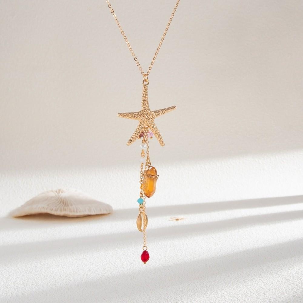 Elegant Conch Fashion Jewelry Long Tassel Sea Series Necklace Starfish Shell Earrings  Daily Wear