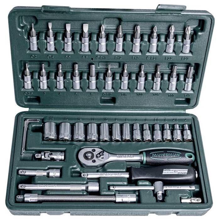 Brüder mannesmann jeu de clés à douille métrique 1/4 (6.3 mm) 46 pièces m 2040