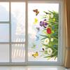 Spring Flower Cluster Butterfly Outdoor Balcony Glass Display Case Window Sticker