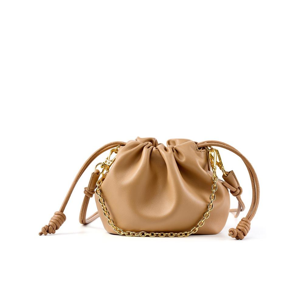 

Кожаная Универсальная Сумка-Мешок Маленькая Сумка-Ведро Новая Сумка-Облако Цепь Женская Сумка На Плечо Кожаная Сумка коричневый