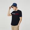 Tommy Hilfiger Soft Cotton Plain Knit Color Block Embroidered Short Sleeve T-Shirt Men Tops Navy-Blue 7849807475-475