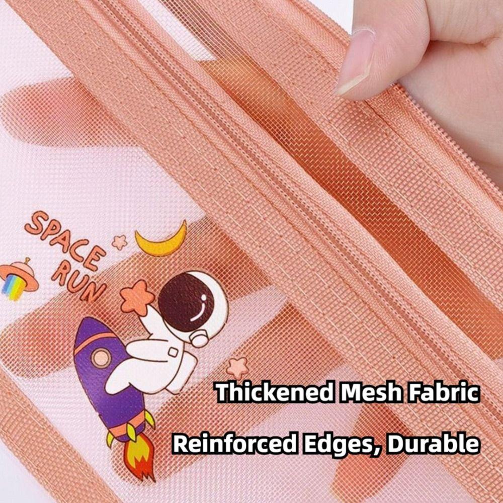 Mesh Pen Bag Transparent Stationery Bag Durable Stationery Storing Bag  Students