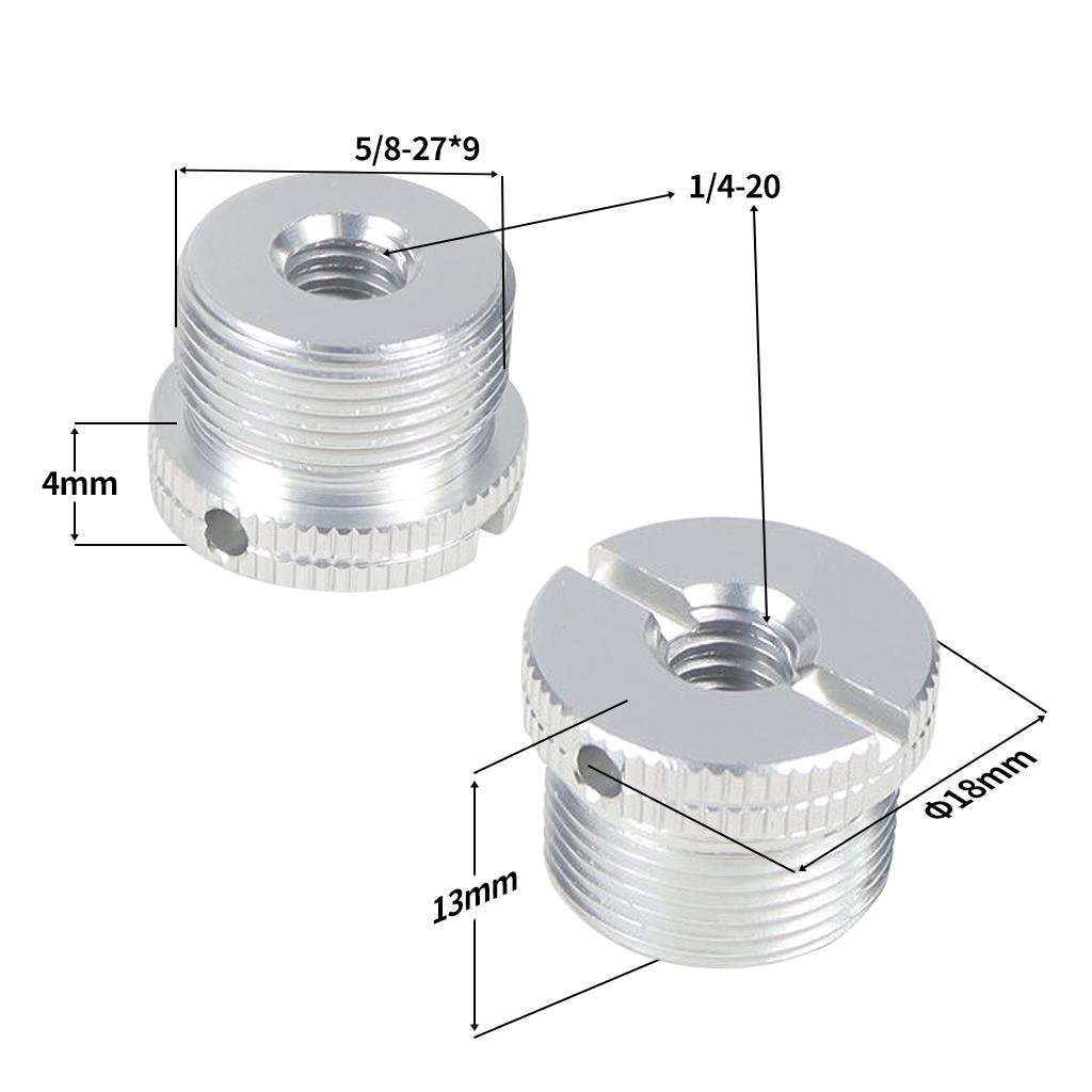 

4pcs Microphone Tripod Adapter Screw 1/4 to 5/8-27 Conversion Screw Nut Reinforced Side Hole Photography Mic Accessories