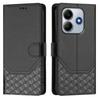 For Xiaomi Redmi Note 14 4G (163.25mm) Case Imprinted Honeycomb RFID Blocking Leather Phone Cover with Strap