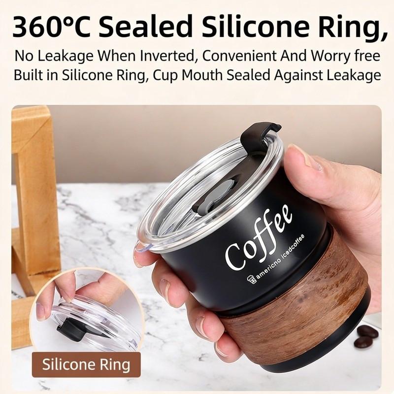 300Ml Coffee Cup With Straw Cover Portable Stainless Steel Anti Scalding Outdoor Camping Beer Mug